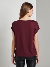 T-Shirt with sequined embellishments - Women - Deep Burgundy Red T-Shirt with sequined embellishments - Women - Deep Burgundy Red - 2 - TOM TAILOR