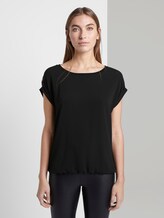 T-Shirt with sequined embellishments - Women - Deep Black T-Shirt with sequined embellishments - Women - Deep Black - 1 - TOM TAILOR