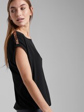 T-Shirt with sequined embellishments - Women - Deep Black T-Shirt with sequined embellishments - Women - Deep Black - 5 - TOM TAILOR
