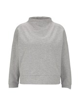 TOM TAILOR Damen Sweatshirt mit Hemd-Underlayer, grau, Gr.XXXL