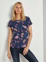 Kurzarm-Bluse mit Blumenmuster - Frauen - navy floral design Kurzarm-Bluse mit Blumenmuster - Frauen - navy floral design - 1 - TOM TAILOR