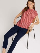 Gestreifte Kurzarmbluse - Frauen - red offwhite stripe Gestreifte Kurzarmbluse - Frauen - red offwhite stripe - 5 - TOM TAILOR