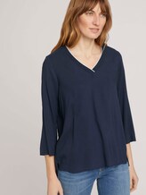 Basic Bluse mit V-Ausschnitt - Frauen - Sky Captain Blue Basic Bluse mit V-Ausschnitt - Frauen - Sky Captain Blue - 5 - TOM TAILOR