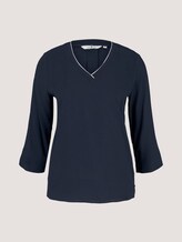 Basic Bluse mit V-Ausschnitt - Frauen - Sky Captain Blue Basic Bluse mit V-Ausschnitt - Frauen - Sky Captain Blue - 7 - TOM TAILOR