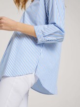 Popeline Bluse mit Knopfleiste am Rücken - Frauen - blue offwhite thin stripe Popeline Bluse mit Knopfleiste am Rücken - Frauen - blue offwhite thin stripe - 9 - TOM TAILOR