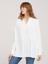 Tunika Bluse mit Volants - Frauen - Whisper White Tunika Bluse mit Volants - Frauen - Whisper White - 1 - TOM TAILOR