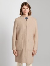 Bouclé-Mantel mit Kragenvariation - Frauen - warm sand beige Bouclé-Mantel mit Kragenvariation - Frauen - warm sand beige - 1 - TOM TAILOR