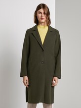 Langer Mantel mit Seitenschlitzen - Frauen - Dark Rosin Green Langer Mantel mit Seitenschlitzen - Frauen - Dark Rosin Green - 1 - TOM TAILOR