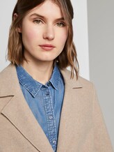 Langer Mantel mit Seitenschlitzen - Frauen - powder beige melange Langer Mantel mit Seitenschlitzen - Frauen - powder beige melange - 10 - TOM TAILOR