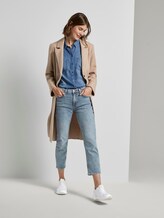 Langer Mantel mit Seitenschlitzen - Frauen - powder beige melange Langer Mantel mit Seitenschlitzen - Frauen - powder beige melange - 3 - TOM TAILOR
