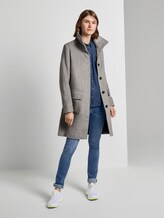 Moderner Mantel mit Stehkragen - Frauen - mid grey twill structure Moderner Mantel mit Stehkragen - Frauen - mid grey twill structure - 3 - TOM TAILOR