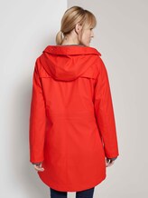 Coated rain jacket with a hood - Women - Strong Red Coated rain jacket with a hood - Women - Strong Red - 2 - TOM TAILOR