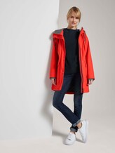 Coated rain jacket with a hood - Women - Strong Red Coated rain jacket with a hood - Women - Strong Red - 3 - TOM TAILOR