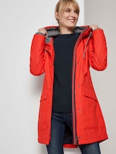 Coated rain jacket with a hood - Women - Strong Red Coated rain jacket with a hood - Women - Strong Red - 5 - TOM TAILOR
