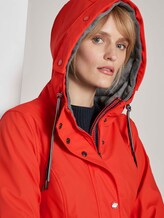 Coated rain jacket with a hood - Women - Strong Red Coated rain jacket with a hood - Women - Strong Red - 9 - TOM TAILOR