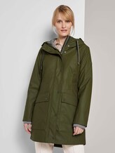 Coated rain jacket with a hood - Women - Olive Night Green Coated rain jacket with a hood - Women - Olive Night Green - 1 - TOM TAILOR