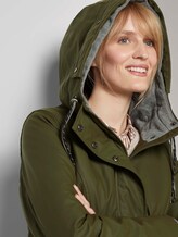 Coated rain jacket with a hood - Women - Olive Night Green Coated rain jacket with a hood - Women - Olive Night Green - 9 - TOM TAILOR