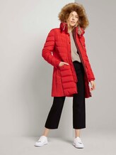 Lange Pufferjacke mit Fellbesatz - Frauen - Strong Red Lange Pufferjacke mit Fellbesatz - Frauen - Strong Red - 3 - TOM TAILOR
