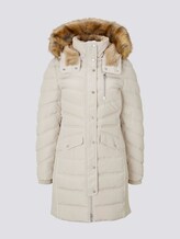 Lange Pufferjacke mit Fellbesatz - Frauen - dusty alabaster Lange Pufferjacke mit Fellbesatz - Frauen - dusty alabaster - 7 - TOM TAILOR