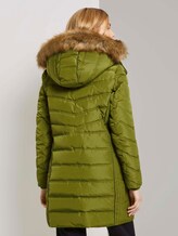 Lange Pufferjacke mit Fellbesatz - Frauen - wood green Lange Pufferjacke mit Fellbesatz - Frauen - wood green - 2 - TOM TAILOR