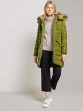 Lange Pufferjacke mit Fellbesatz - Frauen - wood green Lange Pufferjacke mit Fellbesatz - Frauen - wood green - 3 - TOM TAILOR