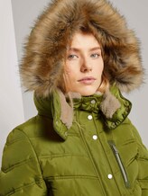 Lange Pufferjacke mit Fellbesatz - Frauen - wood green Lange Pufferjacke mit Fellbesatz - Frauen - wood green - 9 - TOM TAILOR
