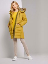 Lange Pufferjacke mit Fellbesatz - Frauen - california sand yellow Lange Pufferjacke mit Fellbesatz - Frauen - california sand yellow - 3 - TOM TAILOR
