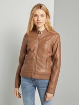 Faux leather biker jacket - Women - light chestnut Faux leather biker jacket - Women - light chestnut - 1 - TOM TAILOR