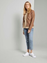 Faux leather biker jacket - Women - light chestnut Faux leather biker jacket - Women - light chestnut - 3 - TOM TAILOR