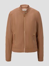 Faux leather biker jacket - Women - light chestnut Faux leather biker jacket - Women - light chestnut - 7 - TOM TAILOR