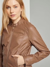 Faux leather biker jacket - Women - light chestnut Faux leather biker jacket - Women - light chestnut - 9 - TOM TAILOR