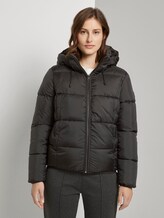 Short puffer jacket with a hood - Women - Deep Black Short puffer jacket with a hood - Women - Deep Black - 1 - TOM TAILOR Denim