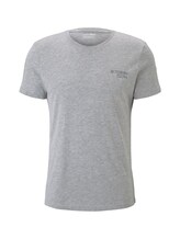 TOM TAILOR DENIM Herren T-Shirt mit Reflekt-Print, grau, Gr.M