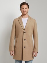 Klassischer Wollmantel - Männer - beige wool structure Klassischer Wollmantel - Männer - beige wool structure - 1 - TOM TAILOR