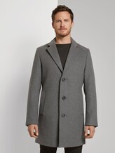 Klassischer Wollmantel - Männer - mid grey wool structure Klassischer Wollmantel - Männer - mid grey wool structure - 1 - TOM TAILOR