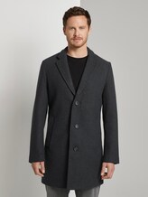 Classic wool coat - Men - navy blue structure Classic wool coat - Men - navy blue structure - 1 - TOM TAILOR