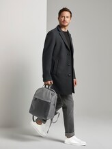 Classic wool coat - Men - navy blue structure Classic wool coat - Men - navy blue structure - 3 - TOM TAILOR
