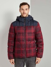 Puffer jas met hoodie - Mannen - red printed check design Puffer jas met hoodie - Mannen - red printed check design - 1 - TOM TAILOR