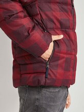 Puffer jas met hoodie - Mannen - red printed check design Puffer jas met hoodie - Mannen - red printed check design - 10 - TOM TAILOR