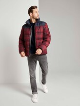 Puffer jas met hoodie - Mannen - red printed check design Puffer jas met hoodie - Mannen - red printed check design - 3 - TOM TAILOR