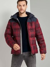 Puffer jas met hoodie - Mannen - red printed check design Puffer jas met hoodie - Mannen - red printed check design - 5 - TOM TAILOR