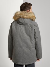 Lange Winterjacke mit Fellkragen - Männer - grey brushed wool optic Lange Winterjacke mit Fellkragen - Männer - grey brushed wool optic - 2 - TOM TAILOR