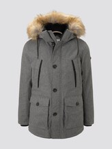 Lange Winterjacke mit Fellkragen - Männer - grey brushed wool optic Lange Winterjacke mit Fellkragen - Männer - grey brushed wool optic - 7 - TOM TAILOR