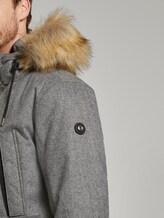 Lange Winterjacke mit Fellkragen - Männer - grey brushed wool optic Lange Winterjacke mit Fellkragen - Männer - grey brushed wool optic - 9 - TOM TAILOR