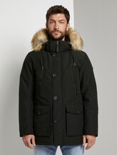 Lange Winterjacke mit Fellkragen - Männer - Black Lange Winterjacke mit Fellkragen - Männer - Black - 1 - TOM TAILOR
