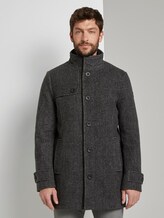 Wool coat with a quilted undercoat - Men - grey big herringbone Wool coat with a quilted undercoat - Men - grey big herringbone - 1 - TOM TAILOR