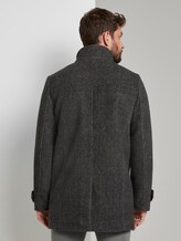 Wool coat with a quilted undercoat - Men - grey big herringbone Wool coat with a quilted undercoat - Men - grey big herringbone - 2 - TOM TAILOR