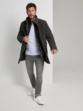 Wool coat with a quilted undercoat - Men - grey big herringbone Wool coat with a quilted undercoat - Men - grey big herringbone - 3 - TOM TAILOR