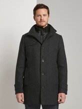 Wollmantel mit gesteppter Unterjacke - Männer - navy check Wollmantel mit gesteppter Unterjacke - Männer - navy check - 1 - TOM TAILOR