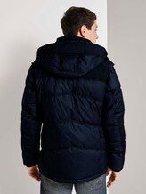 Gesteppte Winterjacke mit Kapuze - Männer - Blue Brushed Herringbone Gesteppte Winterjacke mit Kapuze - Männer - Blue Brushed Herringbone - 2 - TOM TAILOR